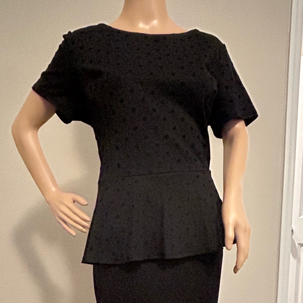 Peplum Black polka dot shirt